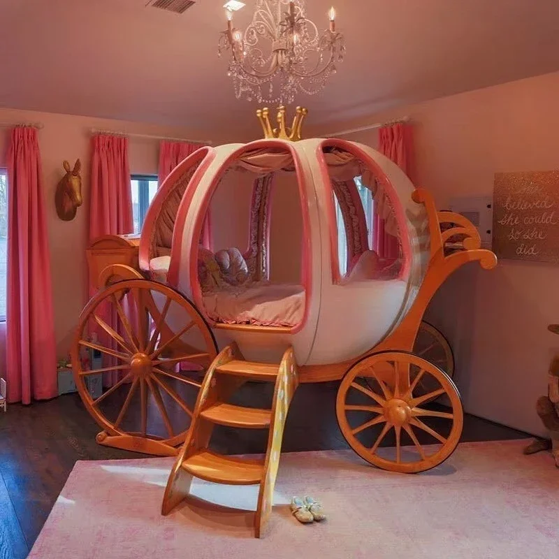 Bedroom furniture Wooden children's bed set Children's bed Horse lathe