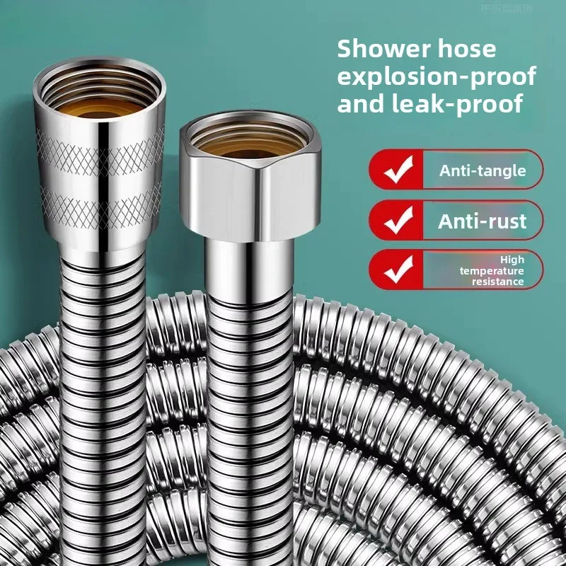 

Stainless Steel Shower Hose for Universal Shower Head & Handheld Sprayer with High Temp Resistance for EU & US Bathroom