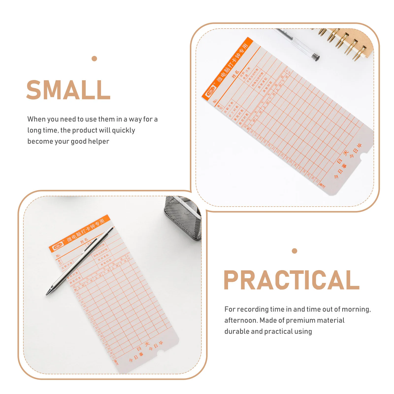 50 Sheets Genuine Time Card for Office Monthly Format Attendance Card Office Supplies Attendance Recorder