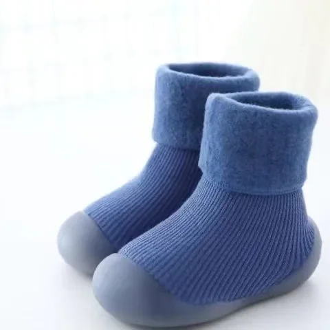 Носки детские плюшевые, утепленные, Нескользящие, с мягкой подошвой, носки для прогулок, Нескользящие, Мультяшные, Осень-зима