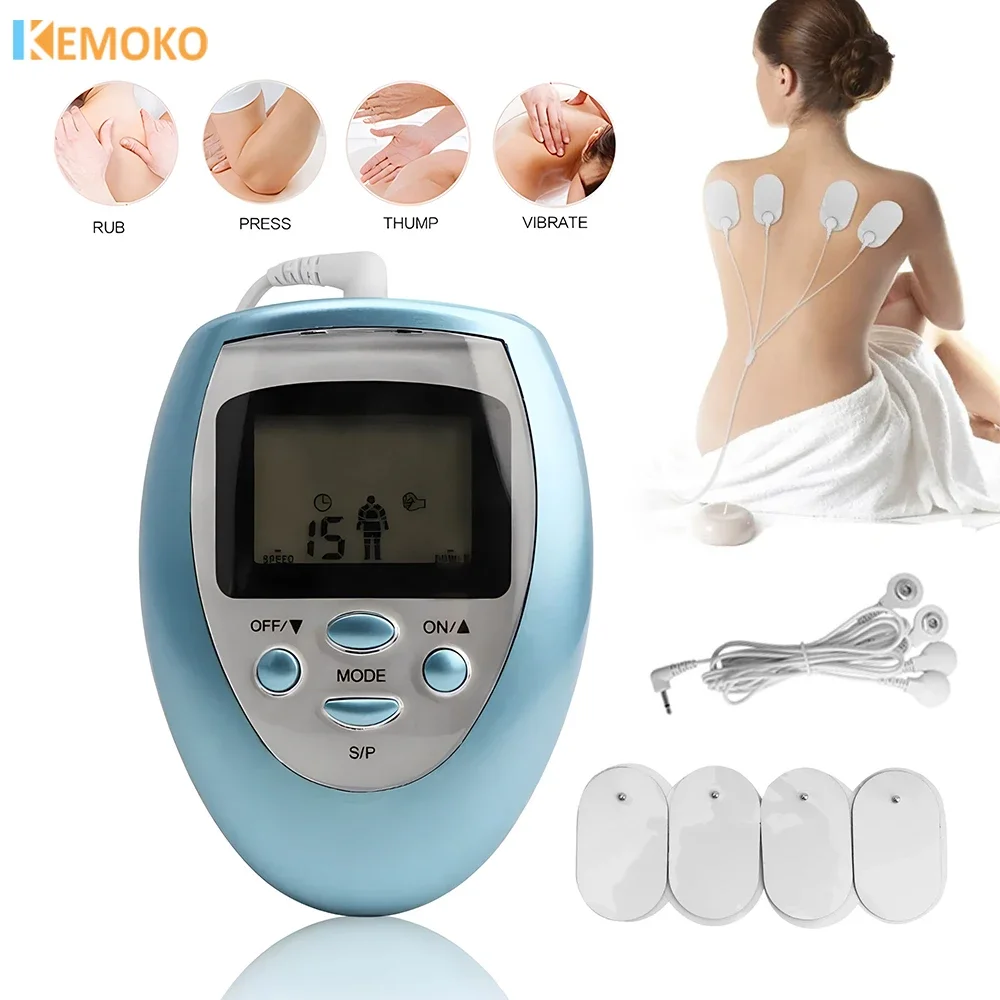 Elétrica Digital TENS EMS Massageador, Estimulador Muscular, Pulso, Costas, Pescoço, Alívio Da Dor, Eletrodo Massagem Pads, Massagem Corporal