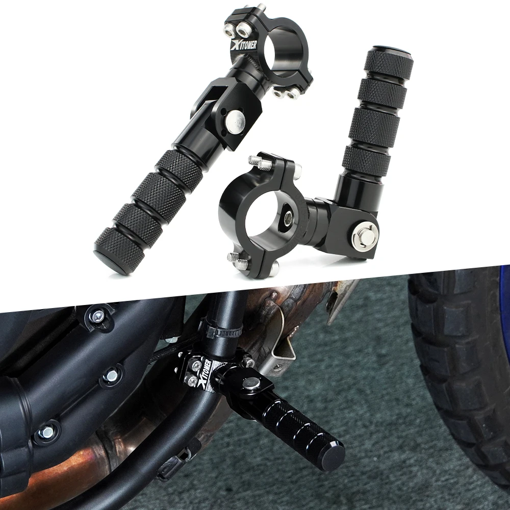 

22mm 25mm 28.8mm Universal Motorcycle Highway Bar Foot Pegs 360 Rotatable 7/8-1 1/8inch Inch Crash Bar Foot Pegs Rests Footrest