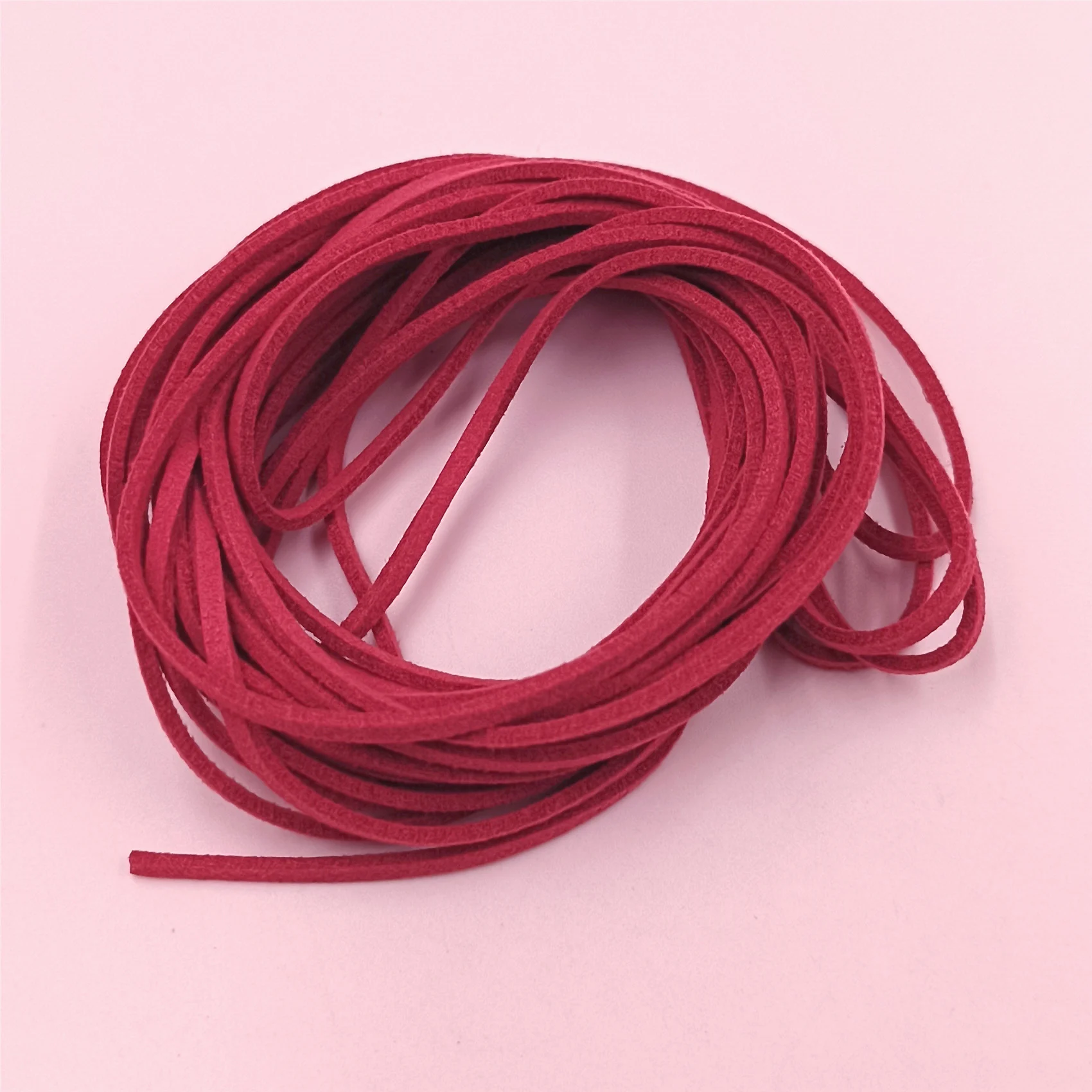 Fio de Veludo Coreano para Pulseira Trançada e Colar, Faux Suede Leather Cord, Corda Plana para Fazer Pulseira Trançada, 4.5m, 1.5mm