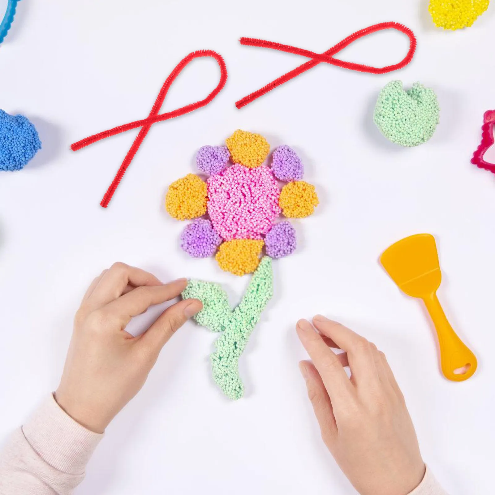 100Pcs Red Chenille Stems Pipe Cleaners Bulk Crafting Materials Kids DIY Art Project Supplies Decoration Tool and Crafts