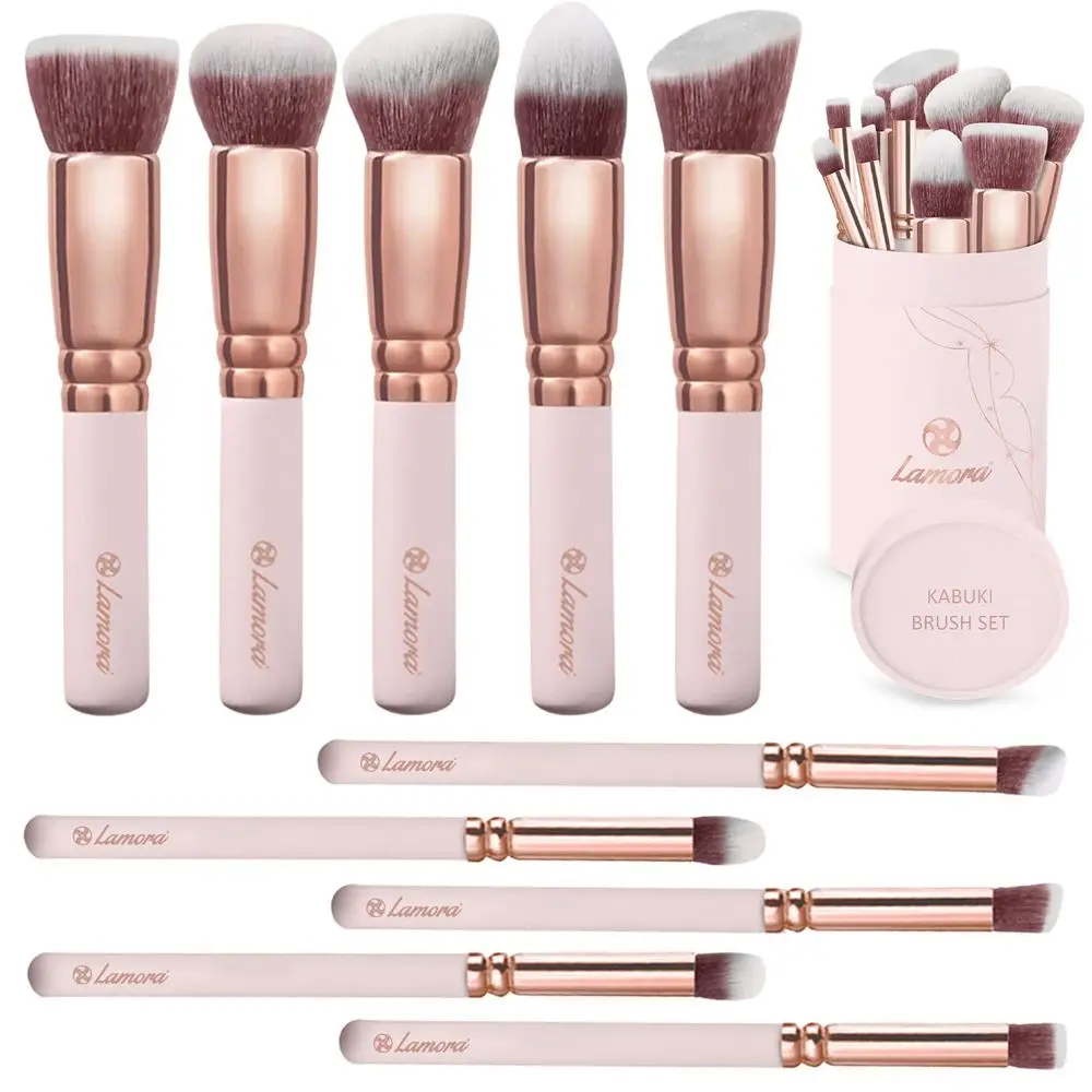 

Makeup Brush Set - Foundation Powder Blush Concealer Contour Brushes - Perfect for Liquid, Cream or Mineral Products - 10 Pc Col