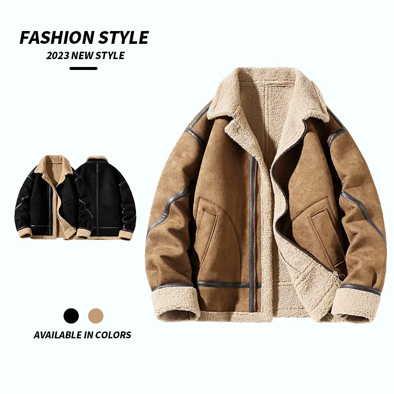 High Quality Men New Fleece Winter Thicken Jacket Parkas Casual Corduroy Turn-down Collar Coat Thick Warm Outwear Male