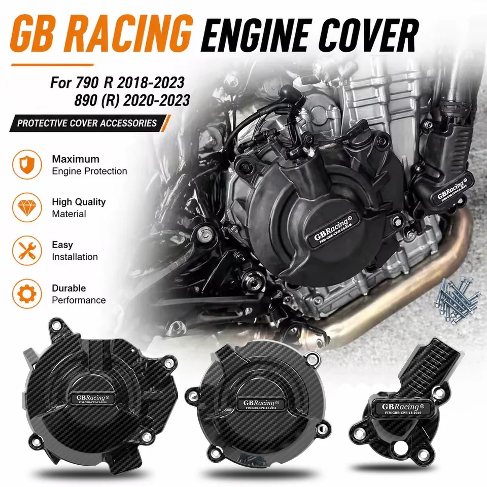 GB Racing For 790R 890R 790 890 2018-2023 Engine Protection Cover Alternator Clutch Pump Protect Cover Accessories