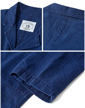 Akkad Kuti Indigo-Dyed Japanese Vintage Trench Coat 3 Akkad Kuti Long Trench Coat Men Vegetal Indigo Dyed Long Sleeve Thin Jacket Japanese Vintage Casual 3