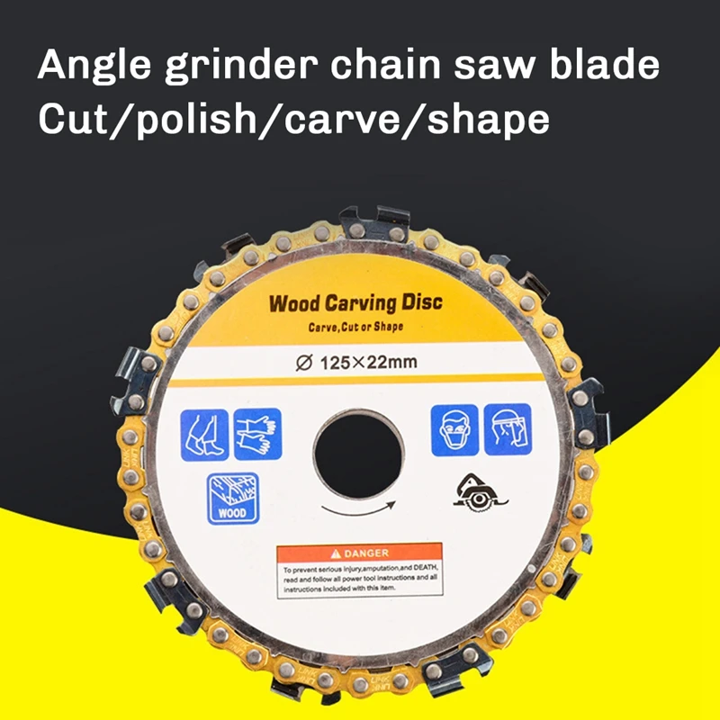 

5Inch 22Mm Diameter 9 Tooth Chainsaw Disc For Angle Grinders Circular Slotted Saw Blade For Woodworking Chainsaw Disk