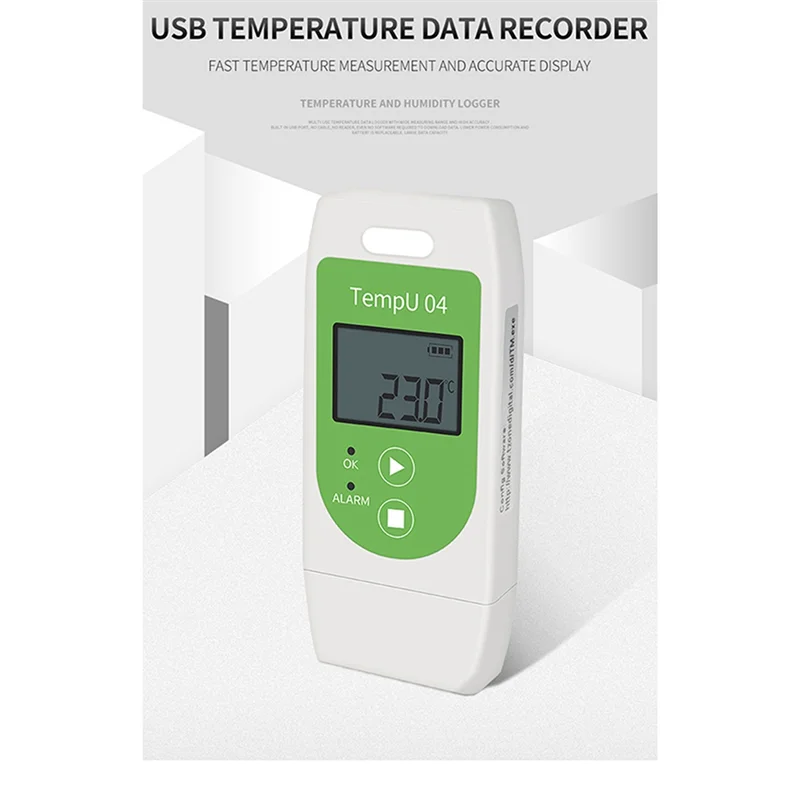 TempU04 USB Temperature Data Logger Recorder with 32000 Points Capacity Reusable TEMP Data Logger 30%OFF