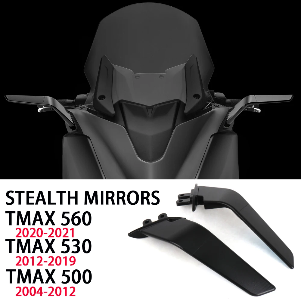 For Yamaha TMAX 500 T-MAX 530 TMAX 560 Motorcycle Rearview Mirrors Stealth Mirrors Adjustable Sport Mirrors Winglet Mirrors Kits