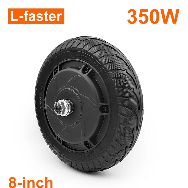 Gearless Hub Motor Wheel, Electric Scooter, Brushless, 30 km/h, 8 Inch, 36V, 48V, 350W