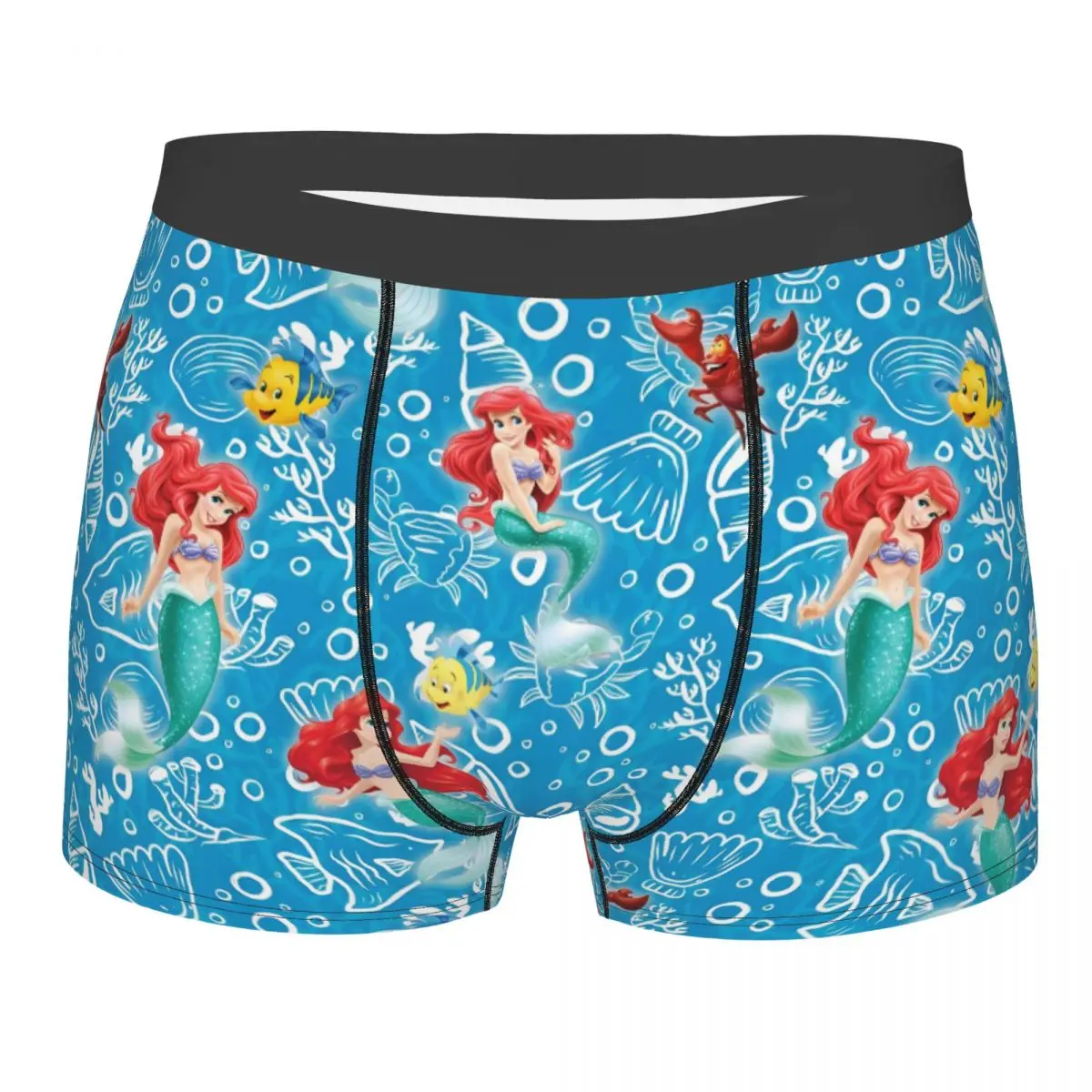 

Custom The Little Mermaid Underwear Men Stretch Cartoon Boxer Briefs Shorts Panties Soft Underpants For Male