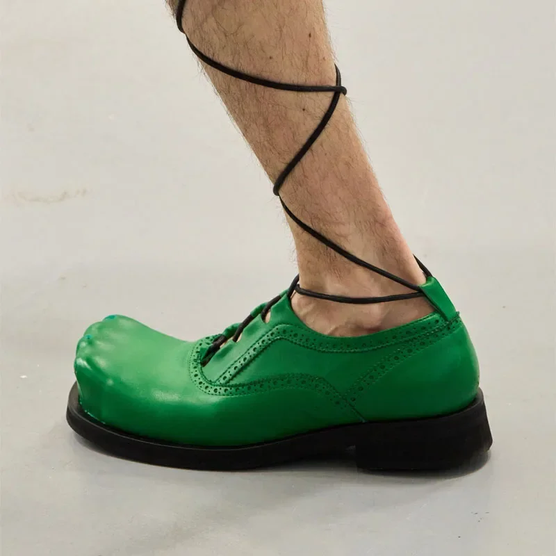 

Oversize Five Toe Men's Fashion Shoes Corss Tied Matte Leather Customized Accept New Arrivals Fashion Shoes