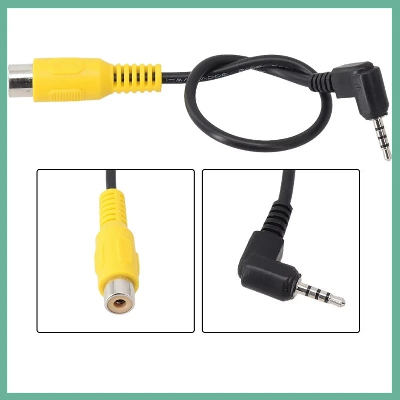 RCA To 2.5mm AV Converter Cable Navigation Video GPS Camera Conversion Cable Display Extension Car Rear View Reverse Parking E3