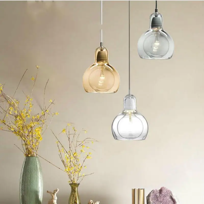 

Nordic Simple Personality Pendant Lamp Creative Bedroom Glass Gourd Led Pendant Lights Christmas Decorations For Home