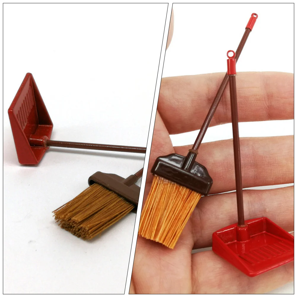 Kids Mini Toys Cleaning Toy Kids Cleaner Toy House Broom Dustpan Dollhouse Cleaning Supplies Upright Pan