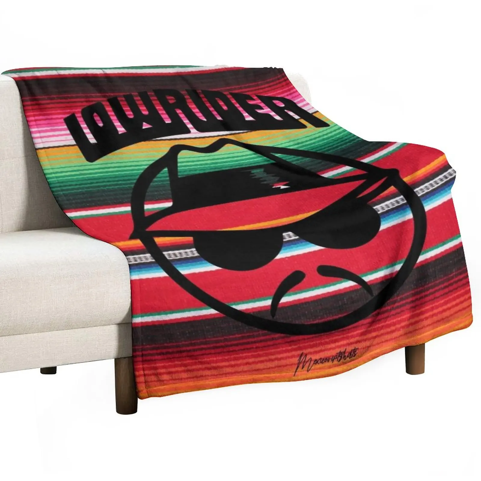 ORIGINAL MEXICIVIPTSHIRTS LOWRIDER SERAPE Throw Blanket anime Large Blanket