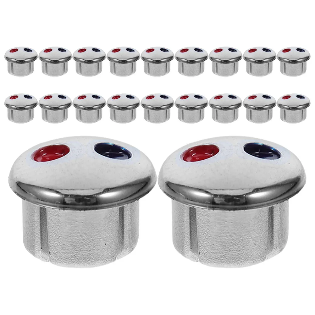 

20 шт. Красные и синие индикаторы температуры воды для смесителей (горячая/холодная), универсальные, для ванной и кухни, замена ручек, контроль температуры