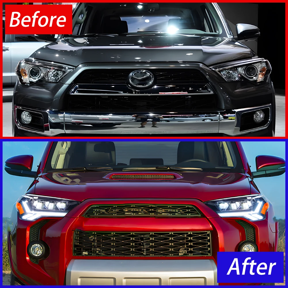 Car Head Lamp For Toyota 4Runner 2014-2021 LED Auto Headlight New Upgrade Projector Three Lens Daytime Running Light Accessories