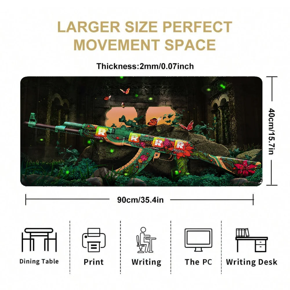 AK WildLotus Mause Pad Mouse Mousepad Gamer Desk Mat Mousepad Gaming Laptop Table Pads Deskmat Aksesoris Komputer Tikar Pc Xxl