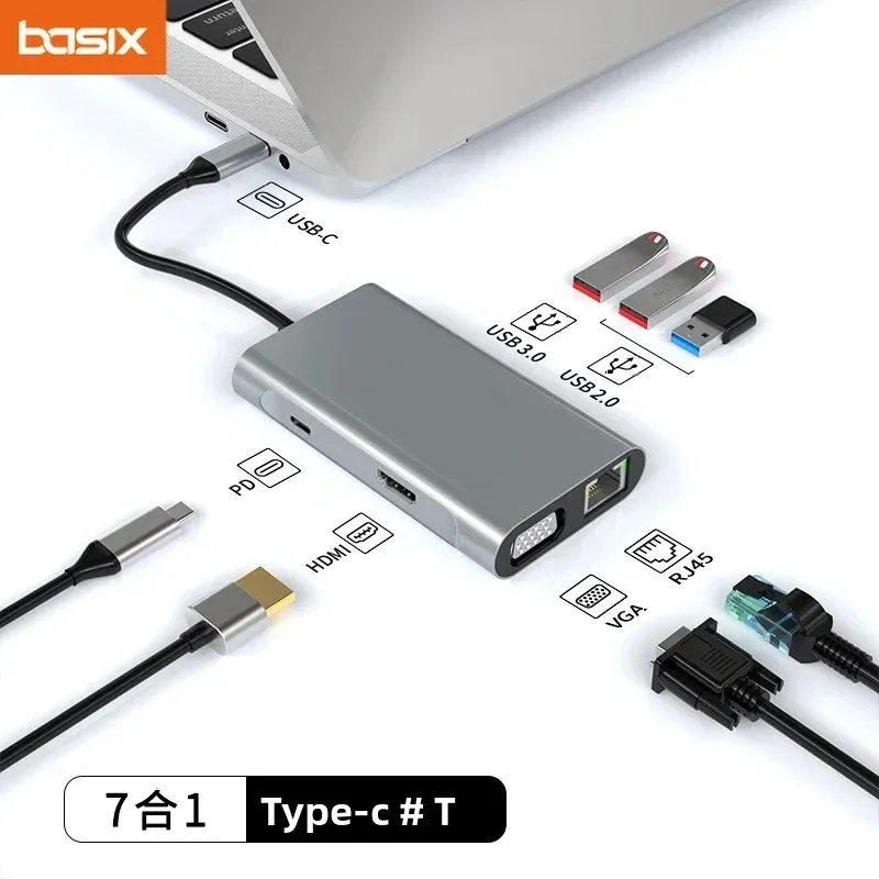 usb c hub Type C To HDMI-Compatible 4K Adapter 5GB HUB USB 3.0 100W PD Fast Charge For MacBook Pro Air usb c docking station