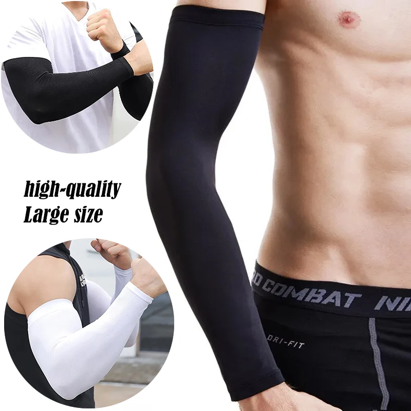 1Pairs Sports Arm Compression Sleeve Outdoor Sunblock Protective Arm Covers Super elasticity 60-120kg Large size Arm Warmers