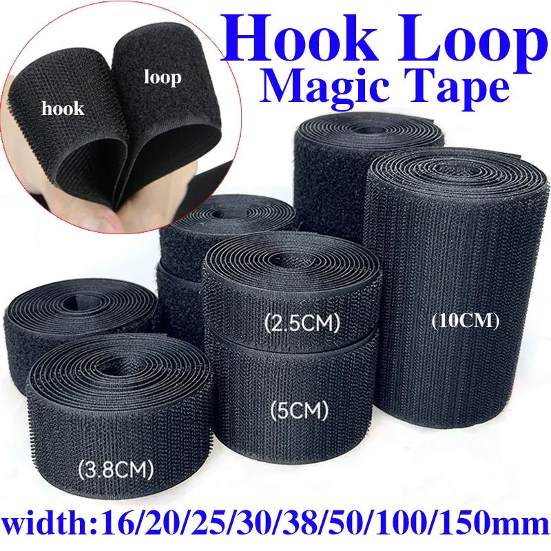 

5M/Pair Sew Hook Loop Tape Non-Adhesive Nylon Interlocking Magic Tape for DIY Projects Clothing Sewing Crafts Wide 16mm-150mm