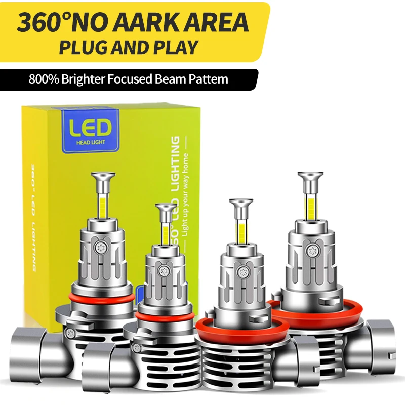 

2PCS 30000LM H8 H11 Led Headlight Bulb 9005 HB3 Super Bright White 9006 HB4 OEM Auto Fog Light Daytime Running Light Plug & Play