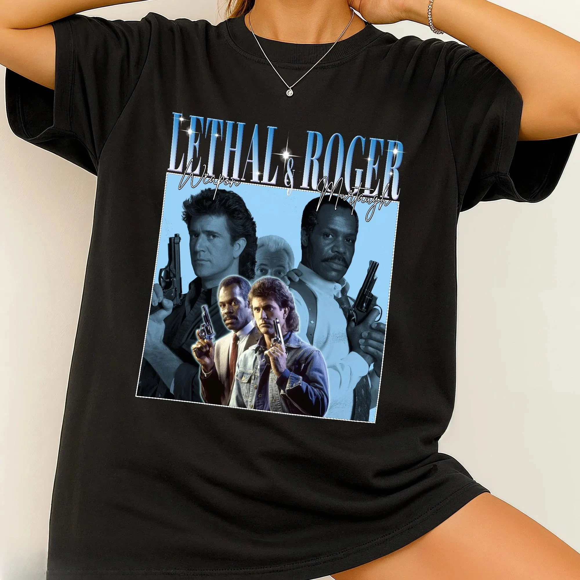 

Lethal Weapon Printed T-shirt Women's Spring/Summer Fashion Trend Pure Cotton Top Neutral Round Neck Short Sleeve T-shirt