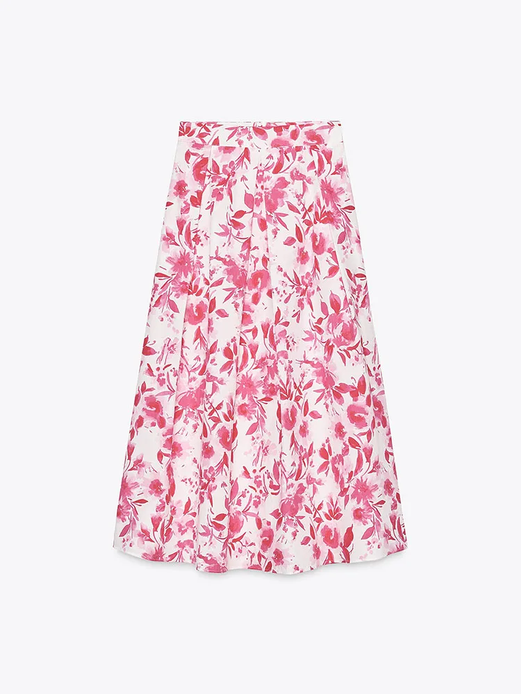 Primavera nova chegada csa de colarinho f midi saia moda conjunto manga longa calças cridas e conjunto za...