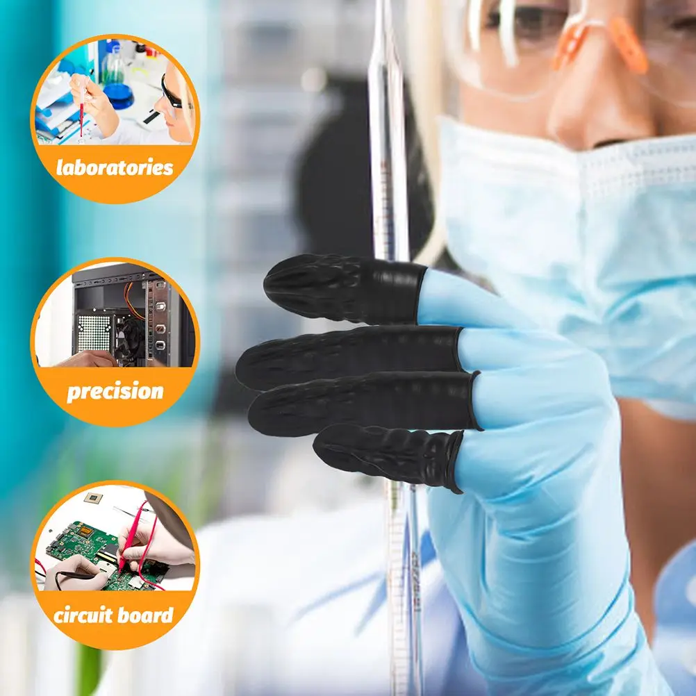 100 Pcs Anti Static Finger Protective Rubber Fingers Protectors Disposable Multi Function Daily Use Wear Resistant Labor