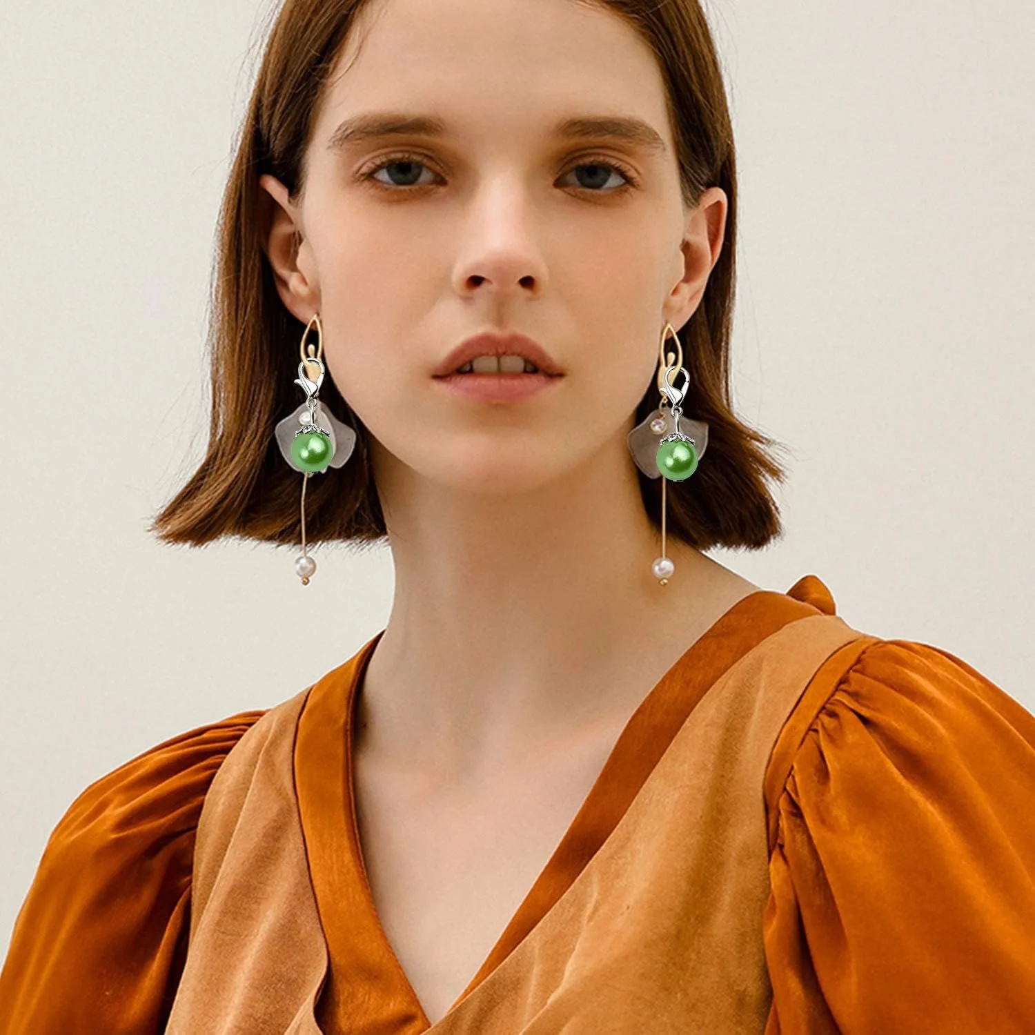 Ciondoli a clip, 20 ciondoli pendenti con perle colorate, perline pendenti con chiusura a moschettone, collane per creazione di gioielli - 10 colori