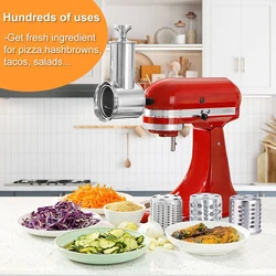 Dishwasher Safe,Stainless Steel Slicer/Shredder Attachment for KitchenAid Stand Mixer, Salad Machine Vegetable Slicer Maker