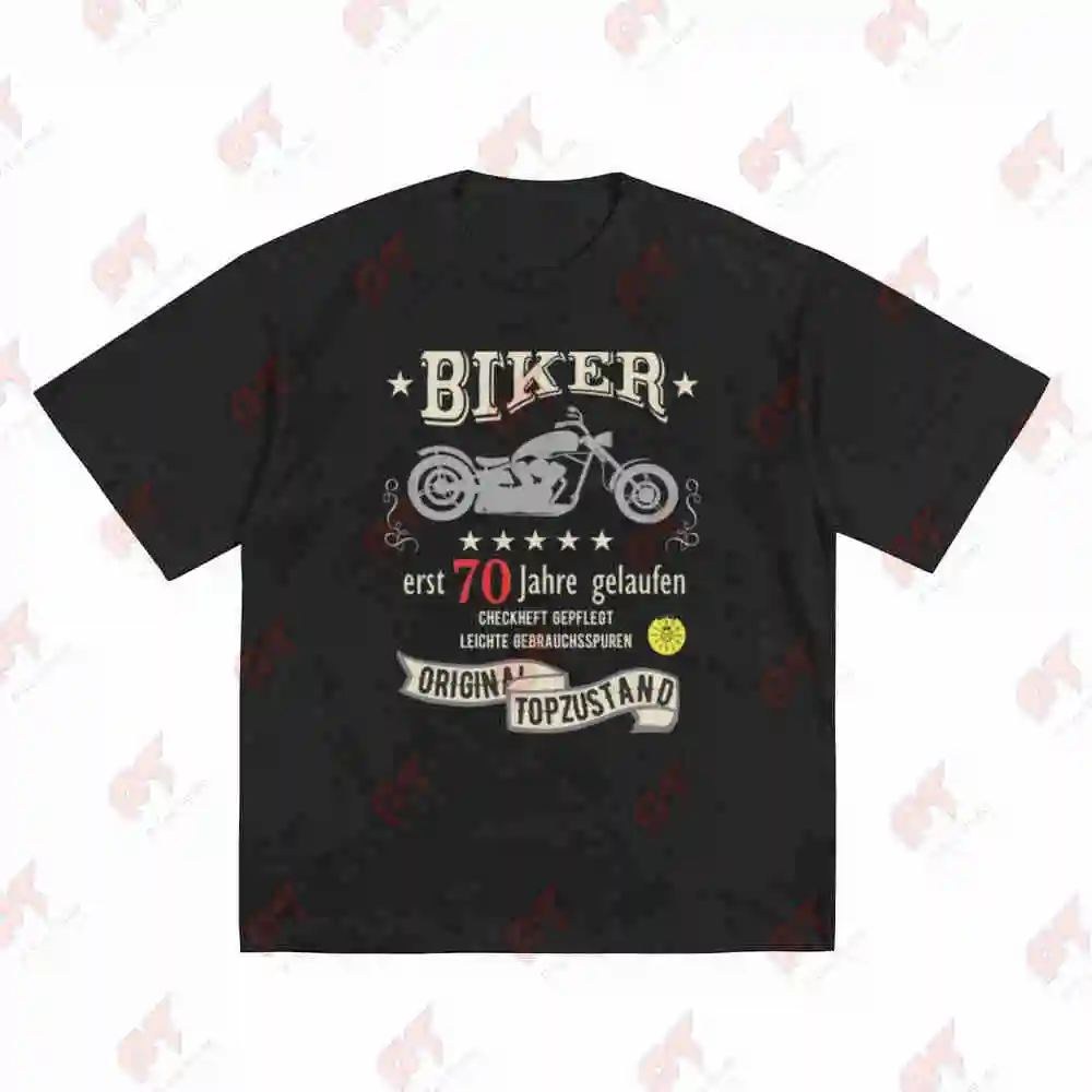 70th Birthday Chopper Biker Short Sleeve Tee 100% Cotton T-Shirt