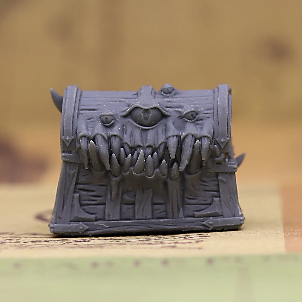 Mimic Chest Unpainted Resin Miniature Tabletop Wargame RPG Figurine