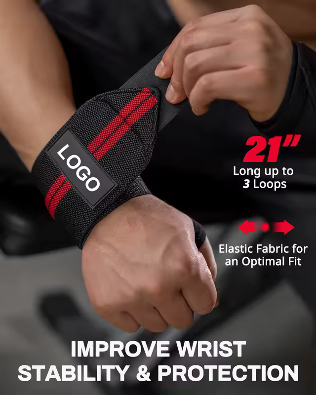 1 Pair Wristband Wrist Support Brace Straps Extra Strength Weight Lifting Wrist Wraps Bandage Fitness Gym Training Custom Logo - Image 5