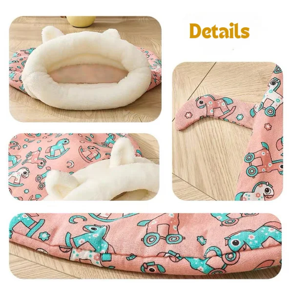 Winter Warm Cat Sleeping Bag Soft Plush Cat Bed Comfortable Pet Bed for Cats Small Dogs Kitten Tunnel Nest Cat Accessories