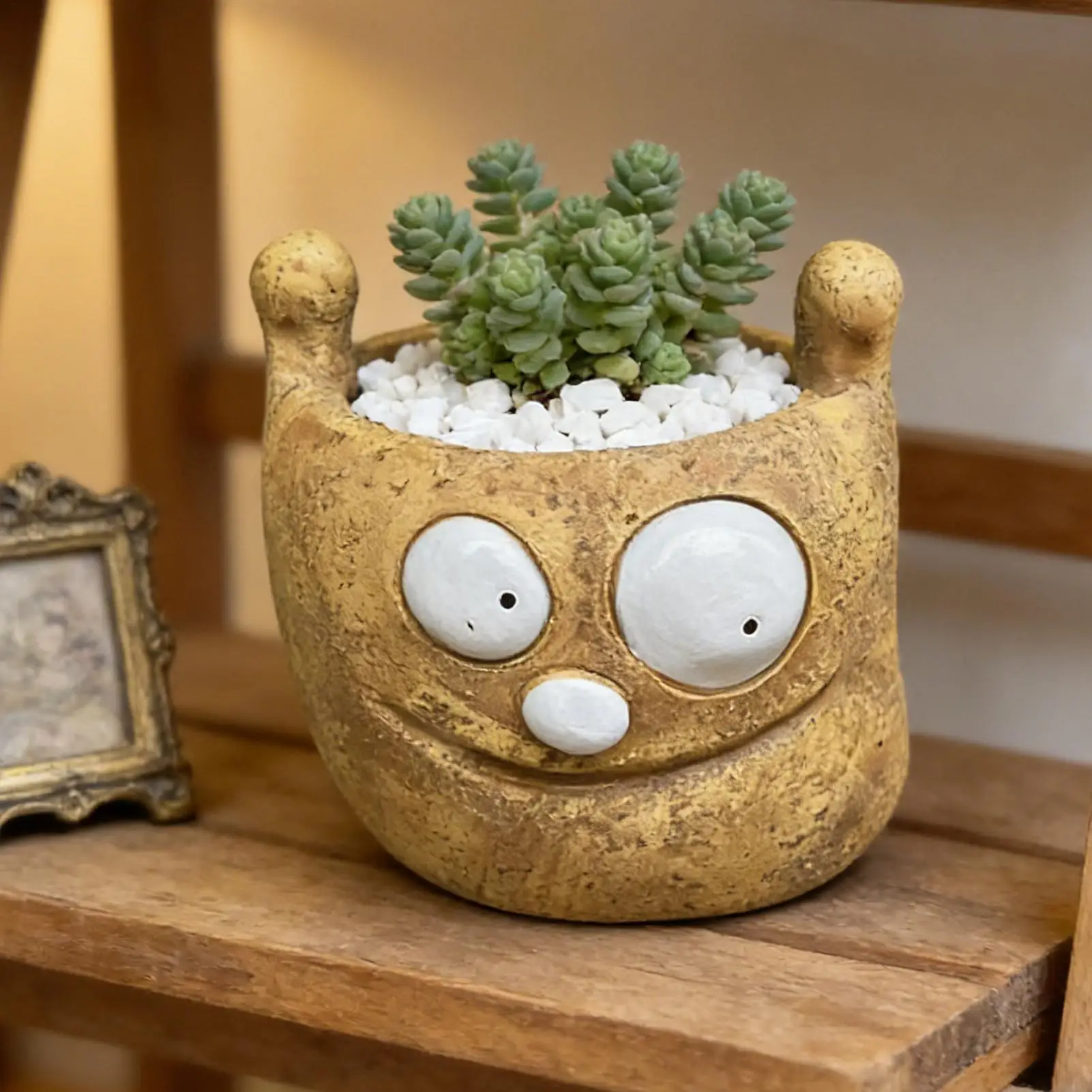 Cute Flower Pots Facial Expression Modern Resin Desk Decor Cactus Planter Funny Pots For Plants for Home Bedroom Kitchen