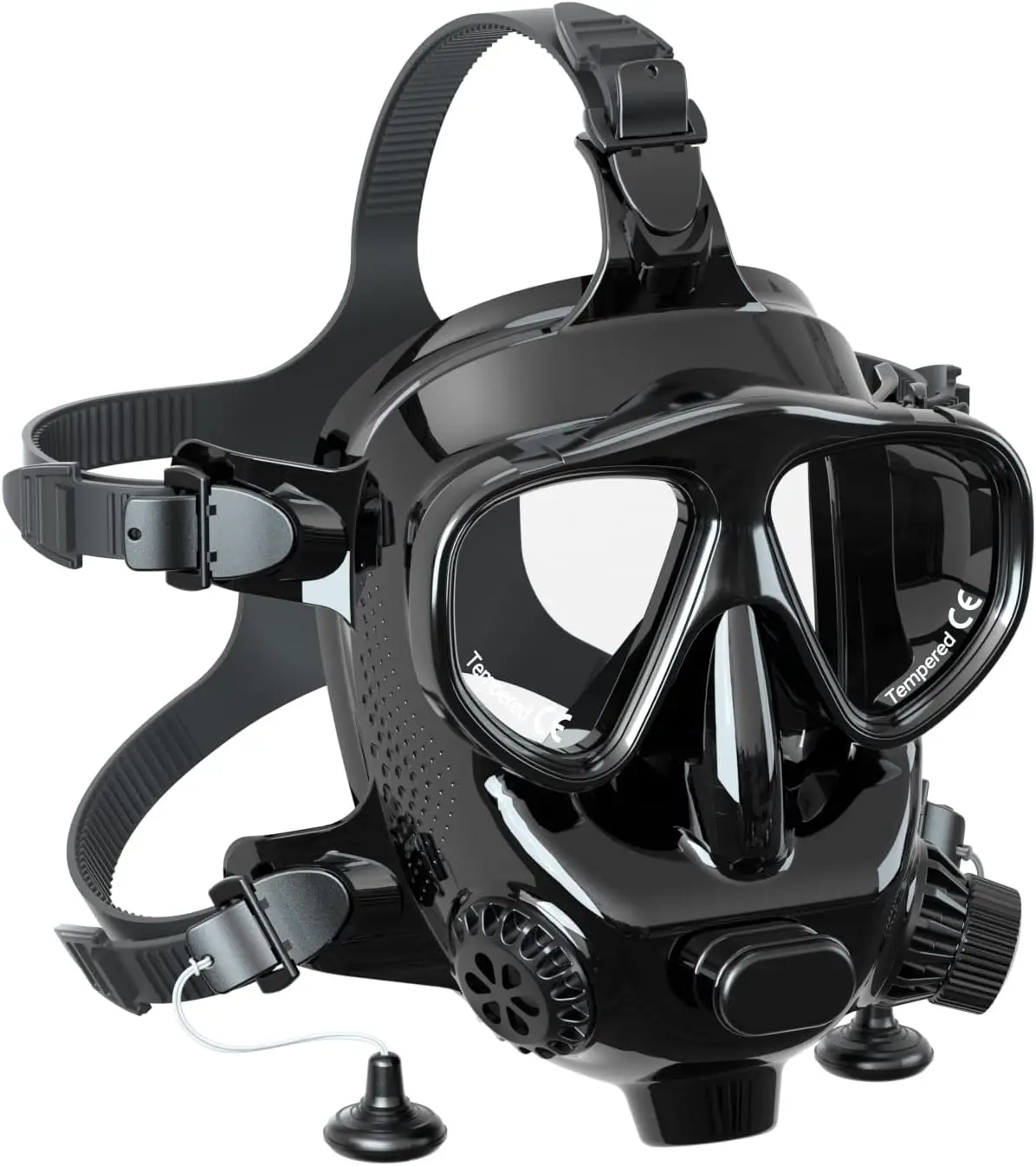 Full Face Dive Mask Support Diving Snorkeling, Full Face Snorkel Mask Adjustable Scuba Mask with Camera Mount Provide 180° View