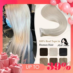 Full Shine เทป 100% Remy Human Hair ที่มองไม่เห็นตรงสองด้านสีบลอนด์สบาย Silky เทปธรรมชาติ INS สําหรับผู้หญิง