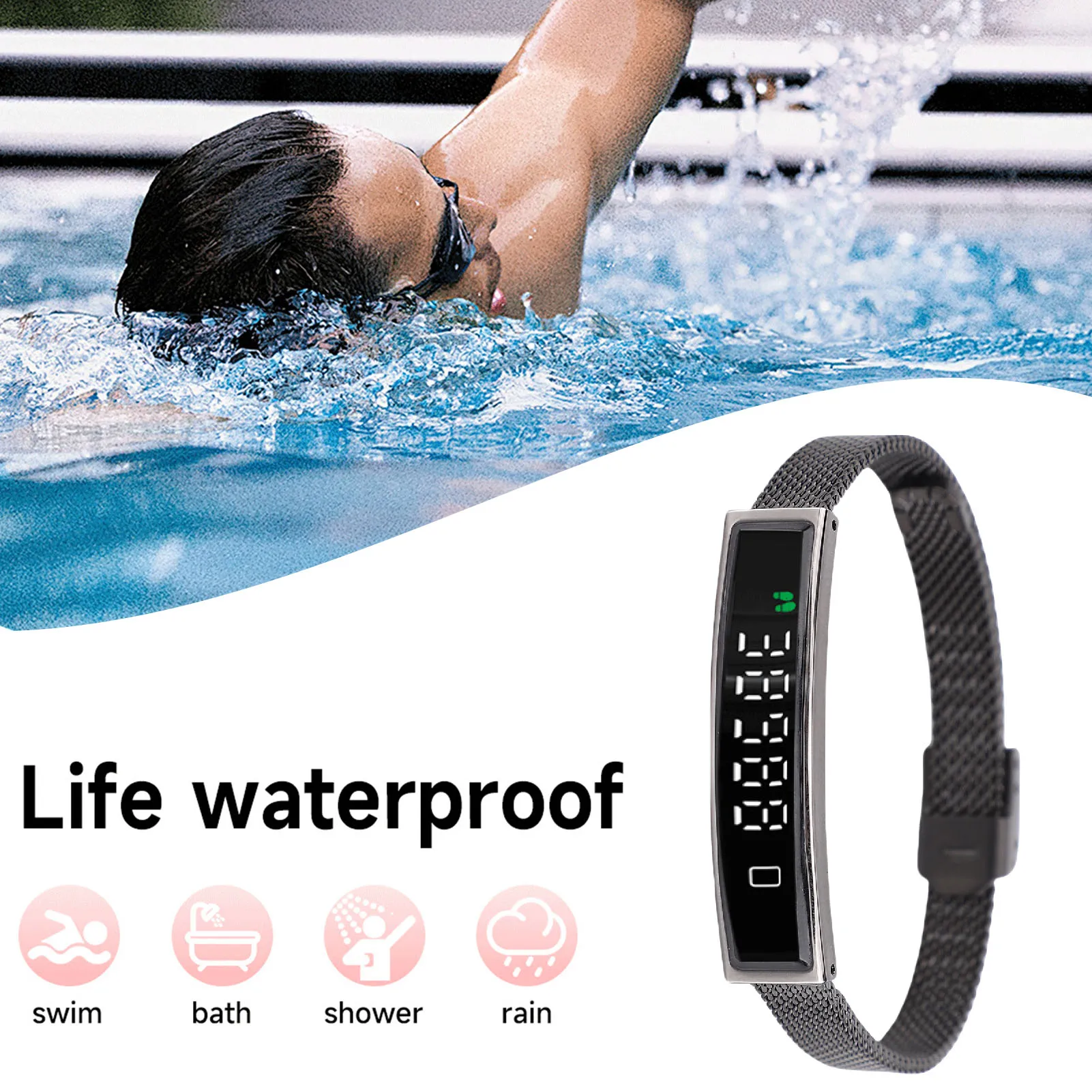 Smart Bracelet Fitness  Bluetooth 5.3 Health  Bracelet Water Proof for Running Riding with APP Fitness Bracelet