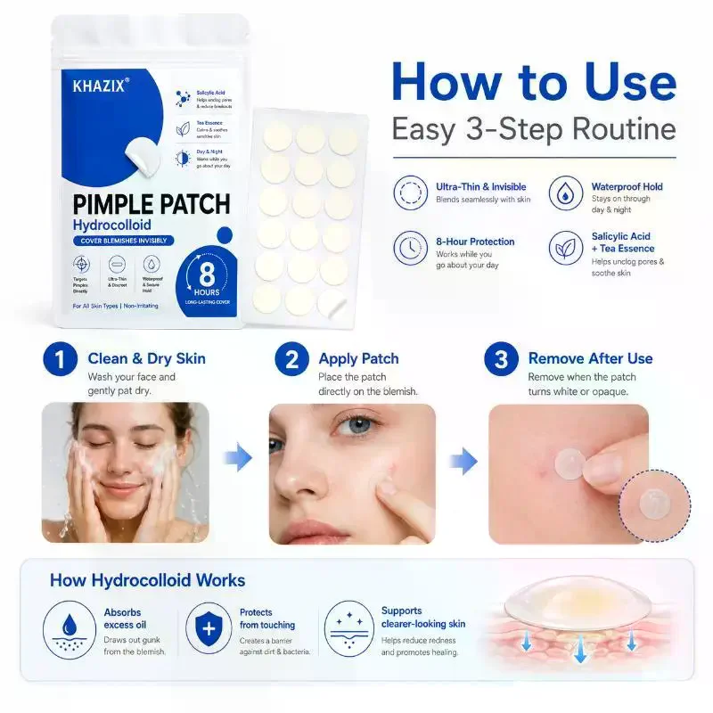 372/360pcs Hydrocolloid  Pimple Patch, Hydrocolloid Spot Stickers, Covering Zits And Defect
