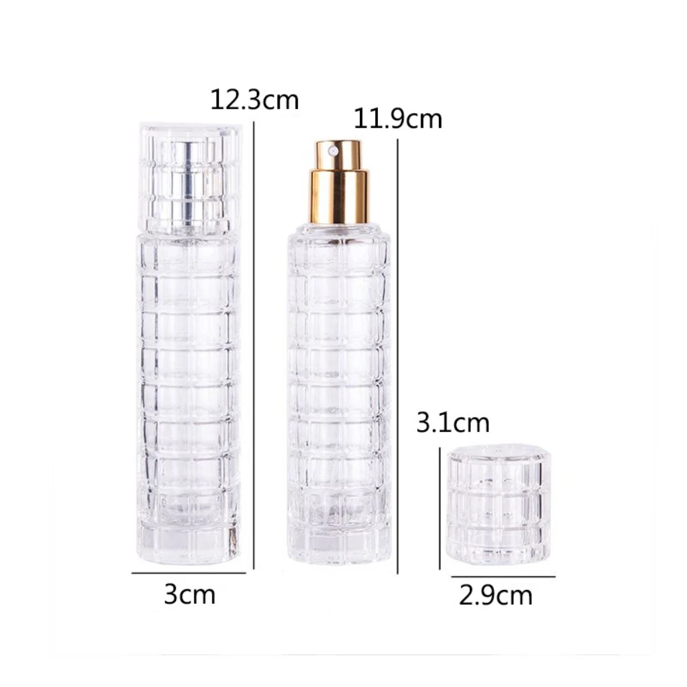 30ml Glass Thick Bottom Cylinder Spray Perfume Bottle Empty Cosmetic Container Travel Portable Perfume Atomizer Bottle