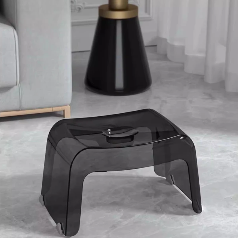 Thick Transparent Plastic Stools Durable Household Shoe Changing Seat Creative Low Kids Bench