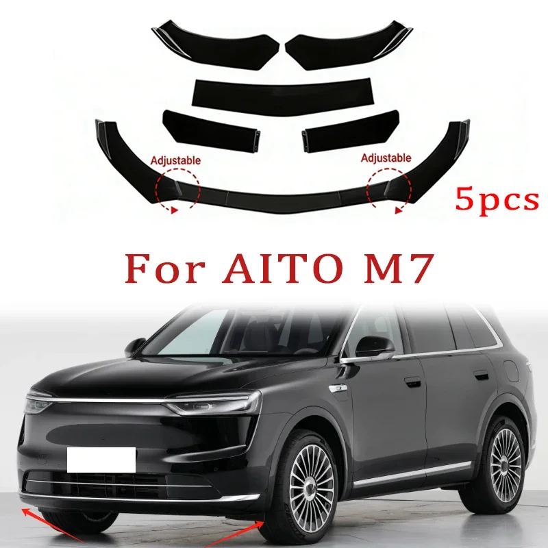 

5Pcs ABS Material Universal Car Front Bumper Separator Bumper Lip Body Kit Duck Lip Separator For AITO M7 Car Accessories