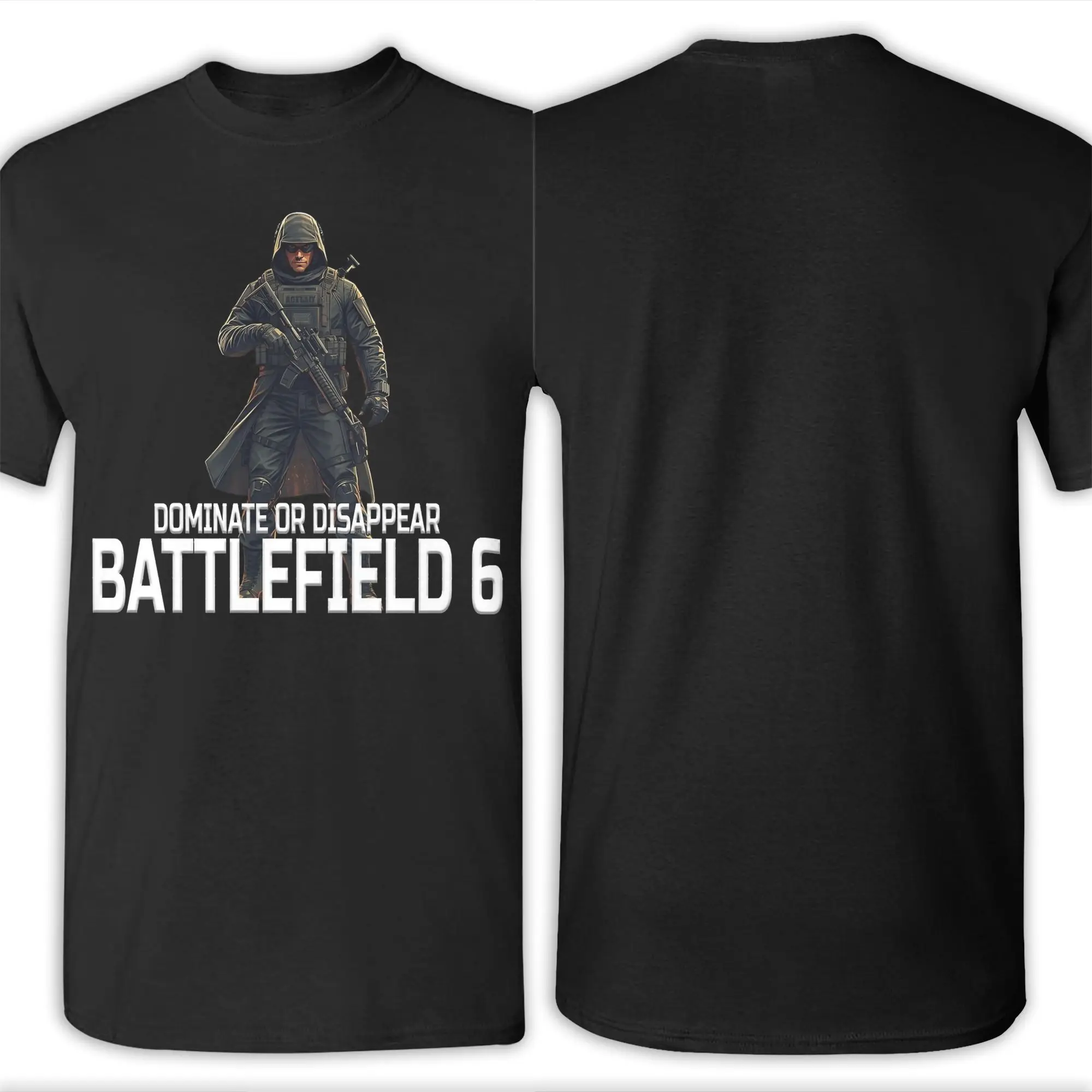 جرافيك مطبوعة ساحة المعركة 6 ألعاب مضحكة BF6 تي شيرت للجنسين 100% قطن تي شيرت ملابس قصيرة الأكمام #6