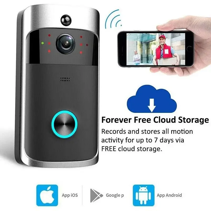 WiFi Video Intercom Pro - 166° View, IR Night Vision, 2-Way Voice Change & 6-Month Battery  Door Bell Camera
