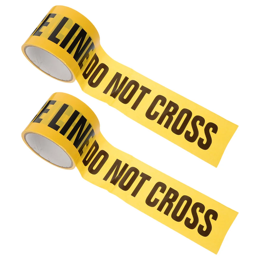 2 Pcs Cordon Tape Party Favors Police Line Decorations Not Cross Crime Scene for Warning Adhesive Yellow Caution Danger Themed