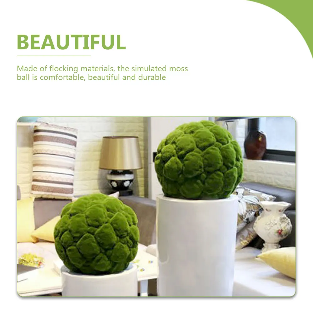

2pcs Simulated balls Artificial Plants Green Tufting Decor Home Indoor Bowl Vase Filler Modern Wedding Garden Bedroom